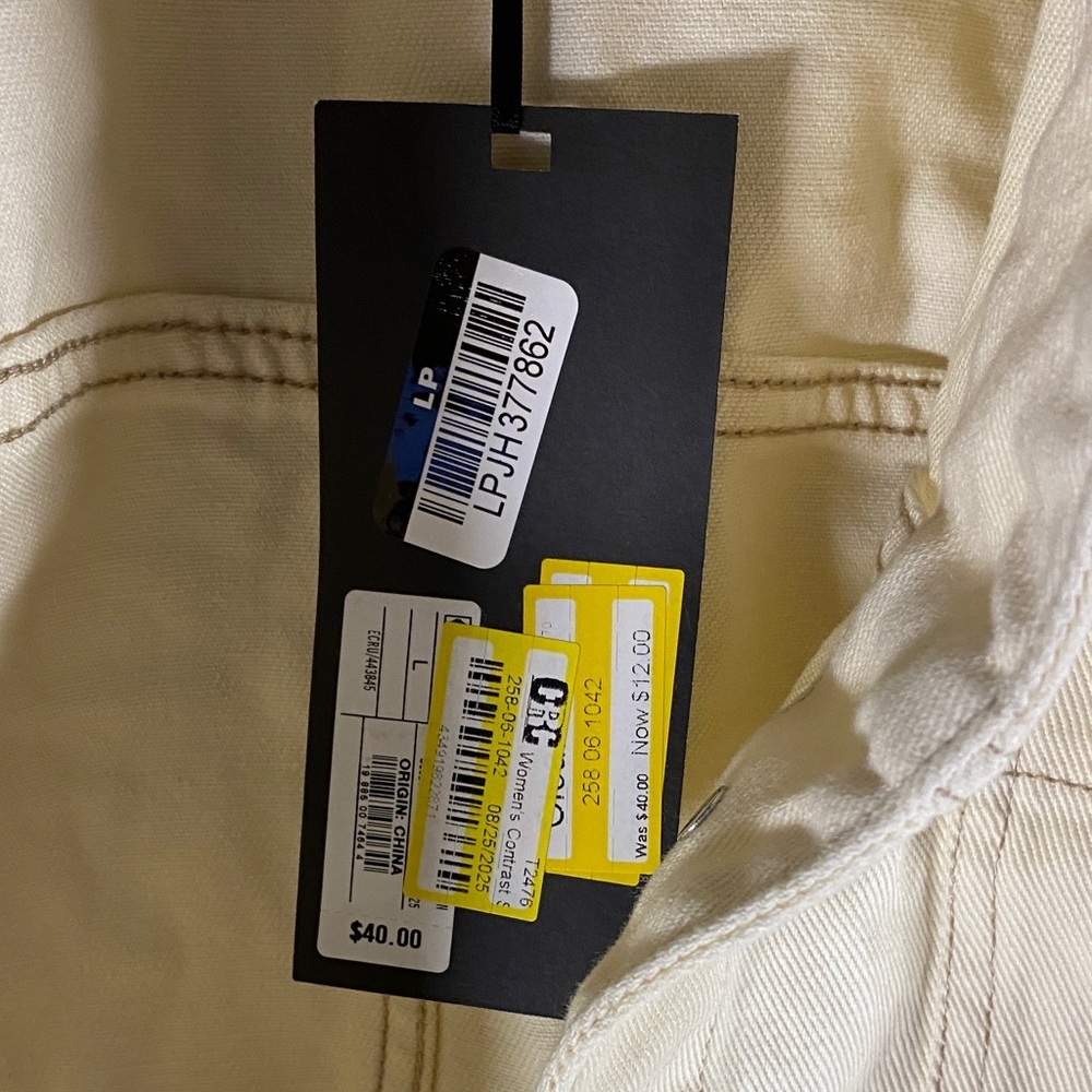 Future Collective Cream Oversized Contrast Stitch Denim Jacket - Picture 4 of 8